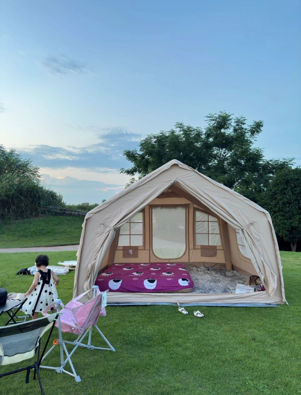 A large inflatable tent for a relaxing time outdoors